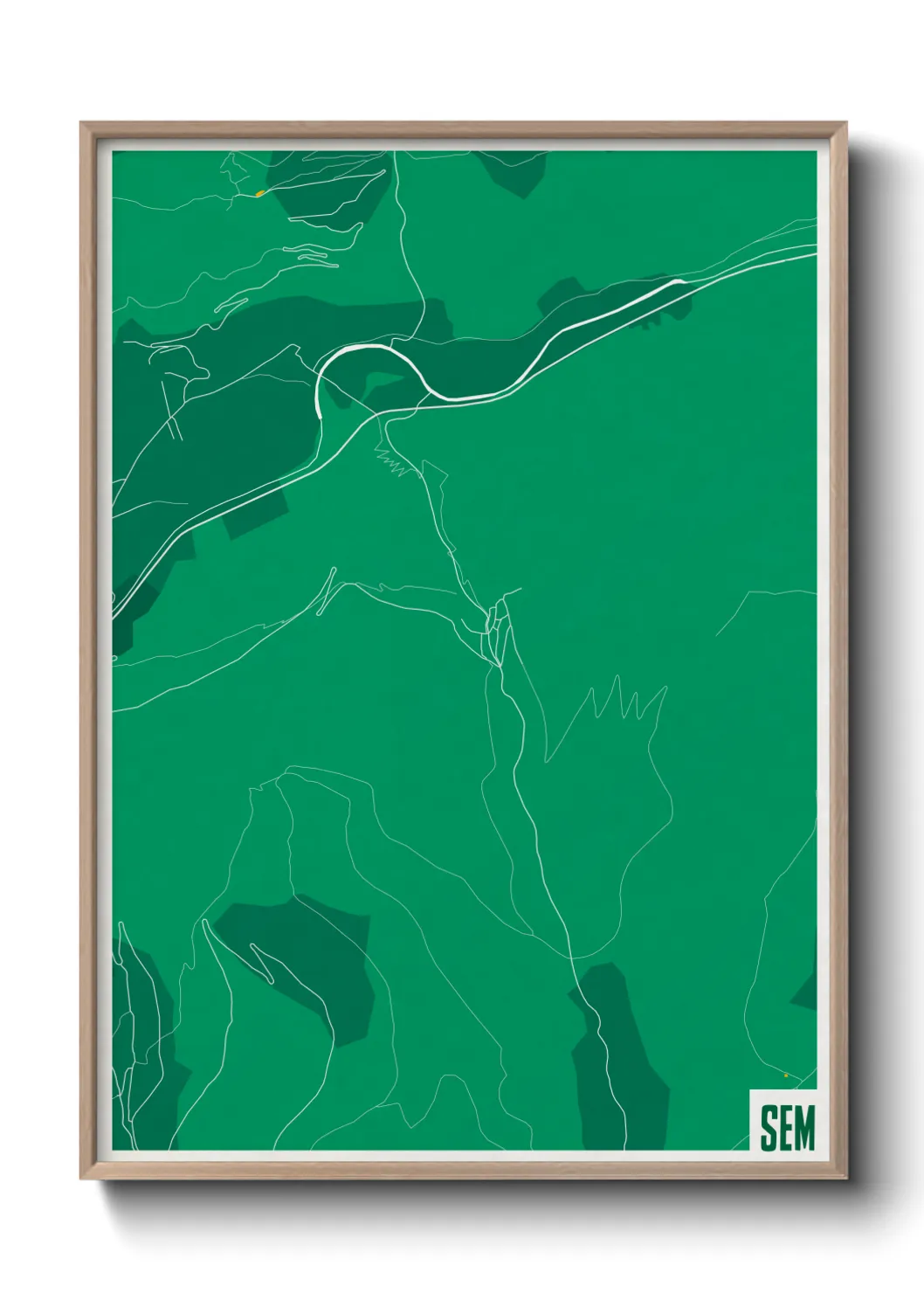 Une affiche de carte sur Sem