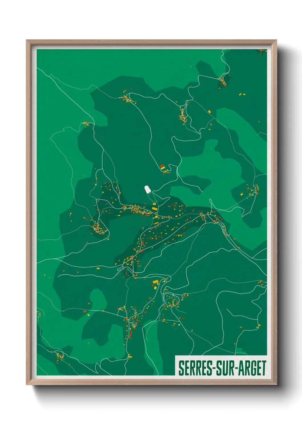 Une affiche de carte sur Serres-sur-Arget
