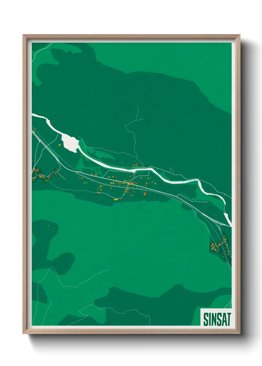 Une affiche de carte sur Sinsat