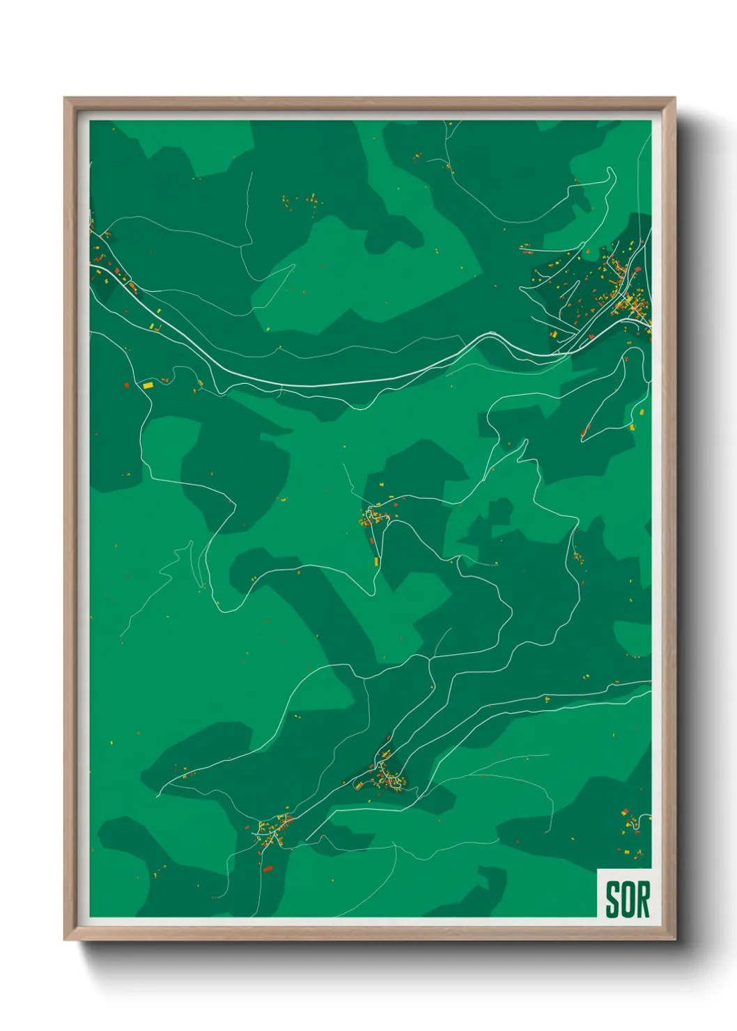 Une affiche de carte sur Sor