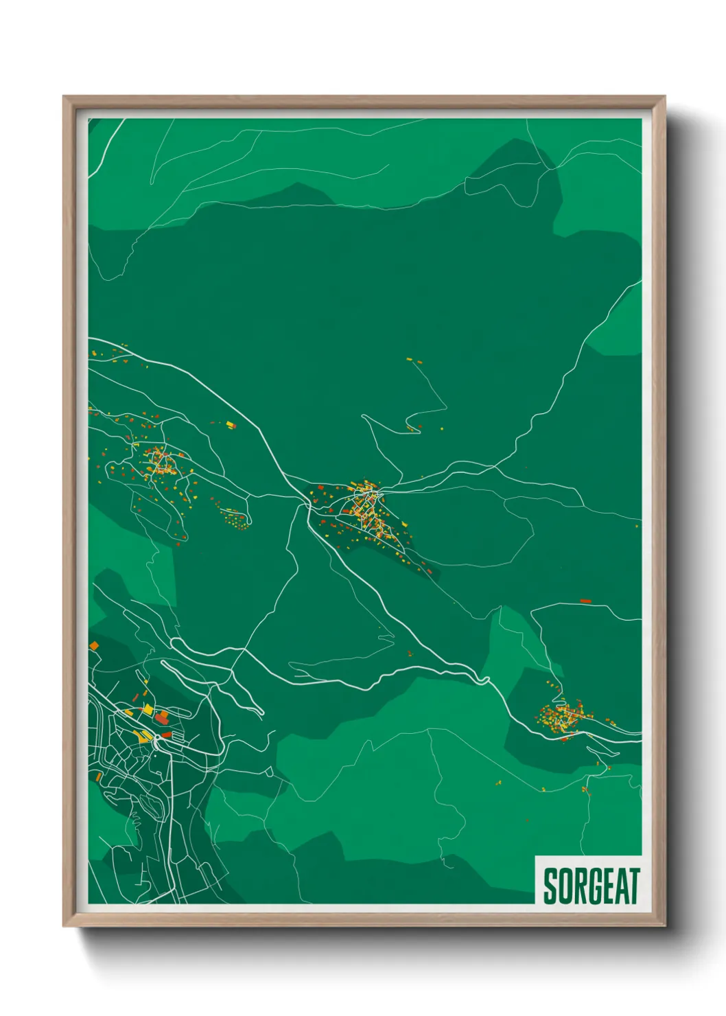 Une affiche de carte sur Sorgeat