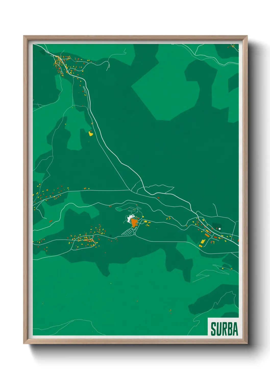 Une affiche de carte sur Surba