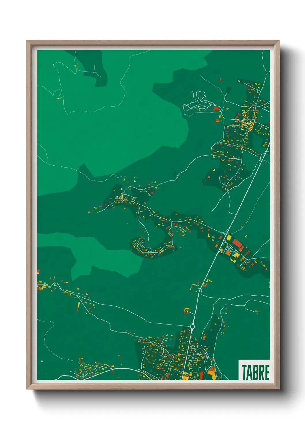 Une affiche de carte sur Tabre