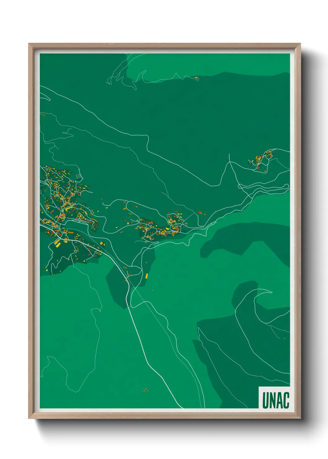 Une affiche de carte sur Unac