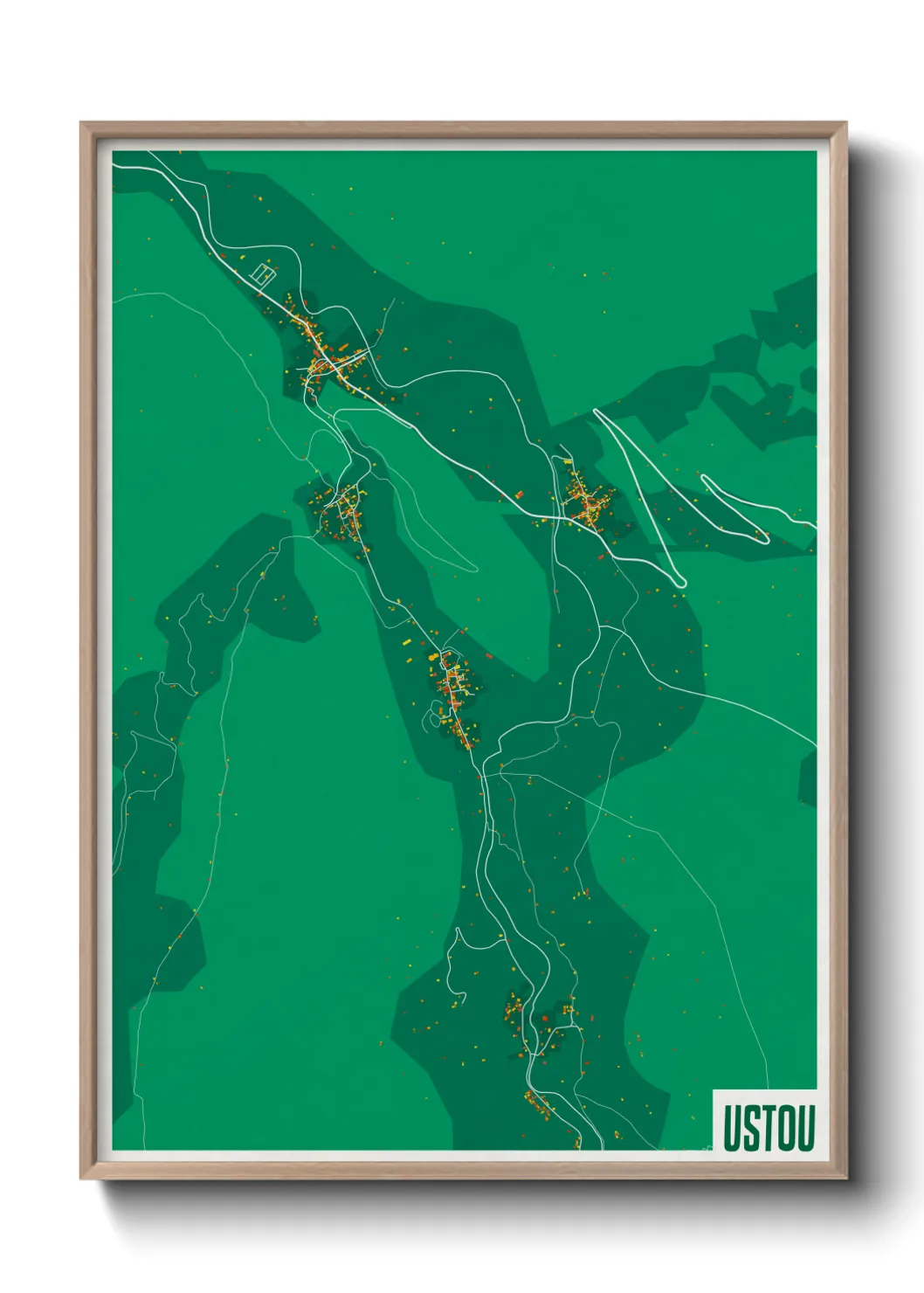 Une affiche de carte sur Ustou