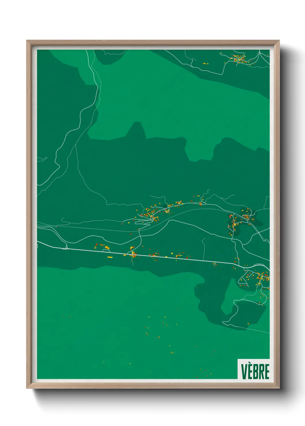 Une affiche de carte sur Vèbre