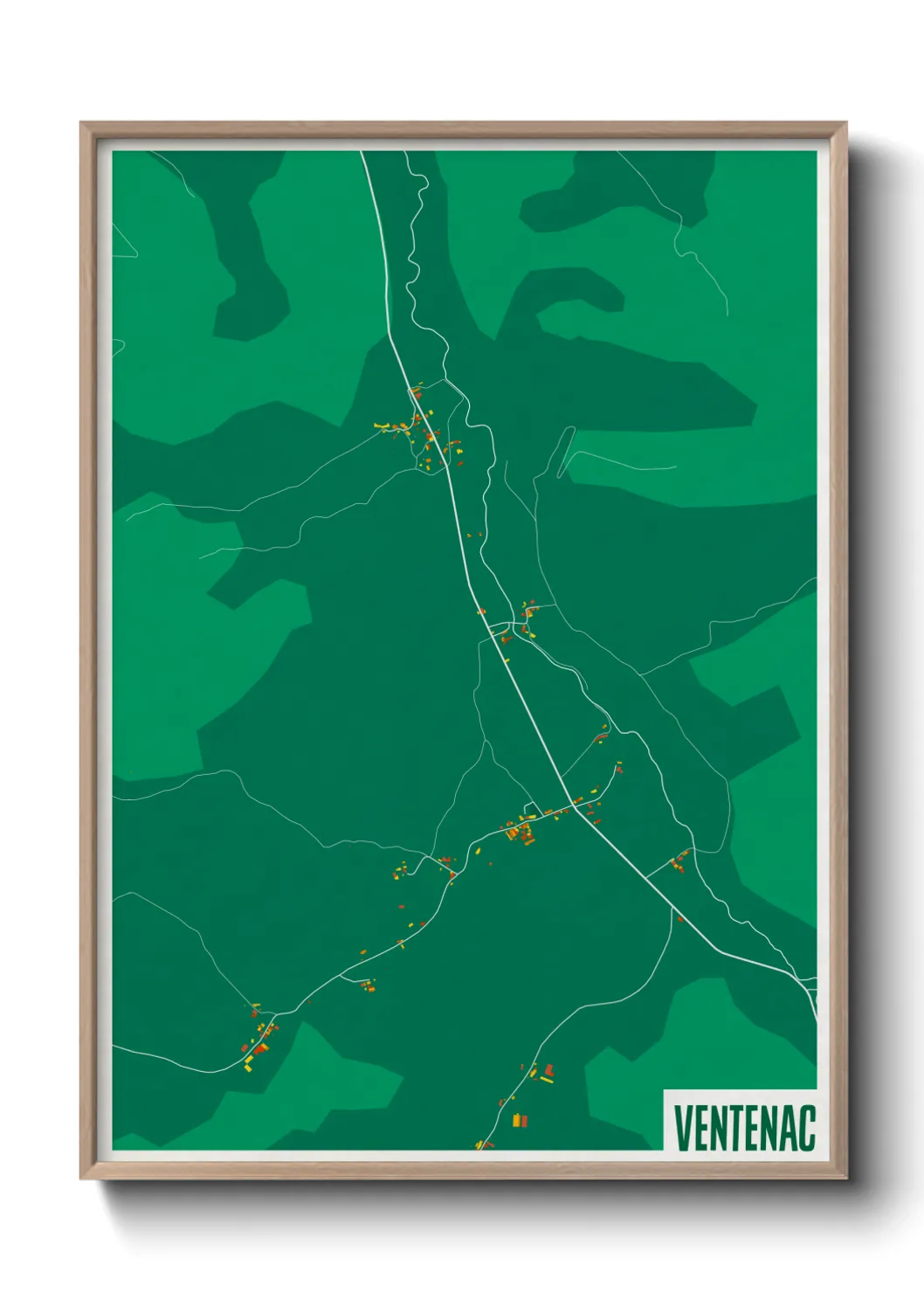 Une affiche de carte sur Ventenac