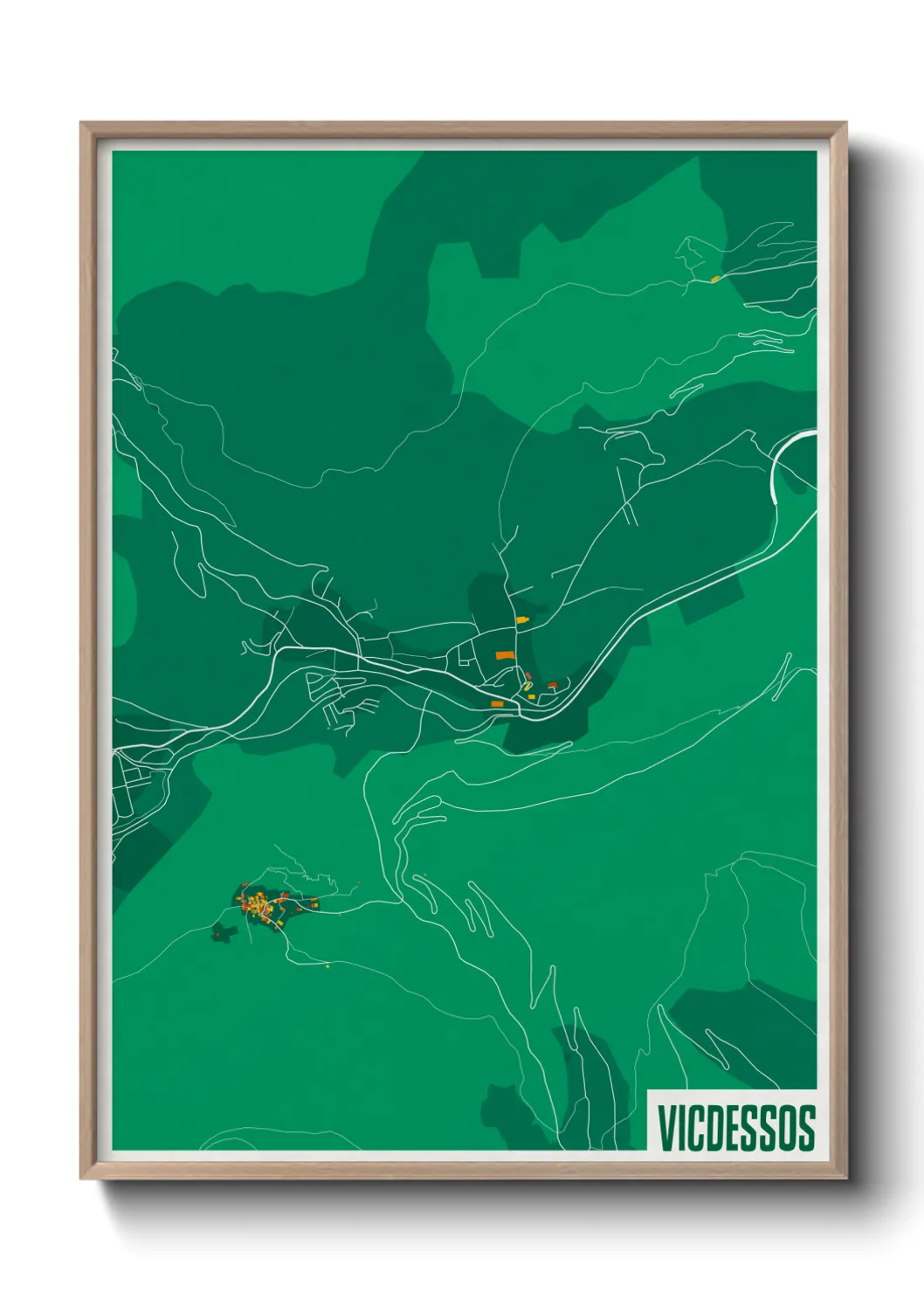 Une affiche de carte sur Vicdessos