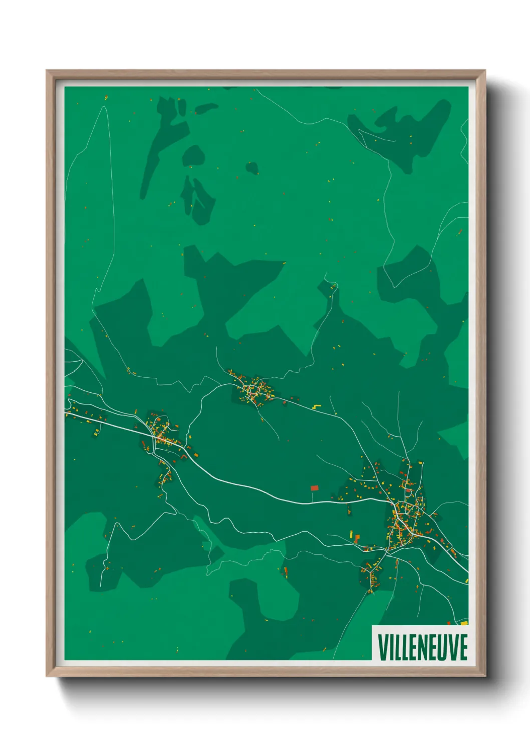 Une affiche de carte sur Villeneuve