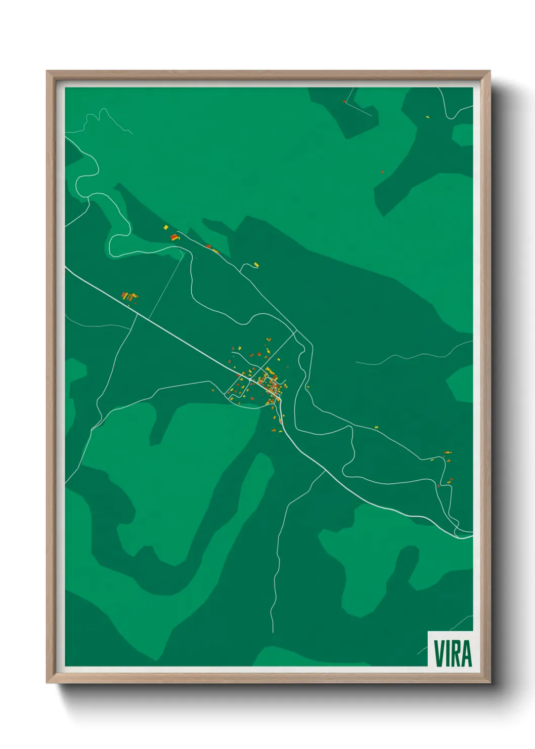 Une affiche de carte sur Vira