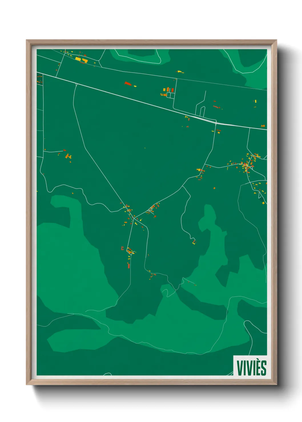 Une affiche de carte sur Viviès