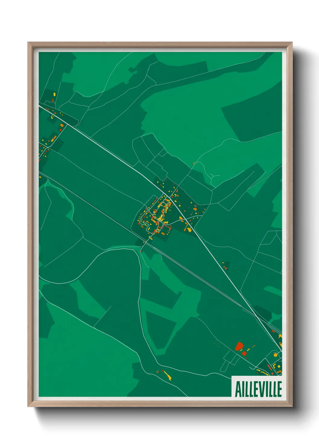 Une affiche de carte sur Ailleville