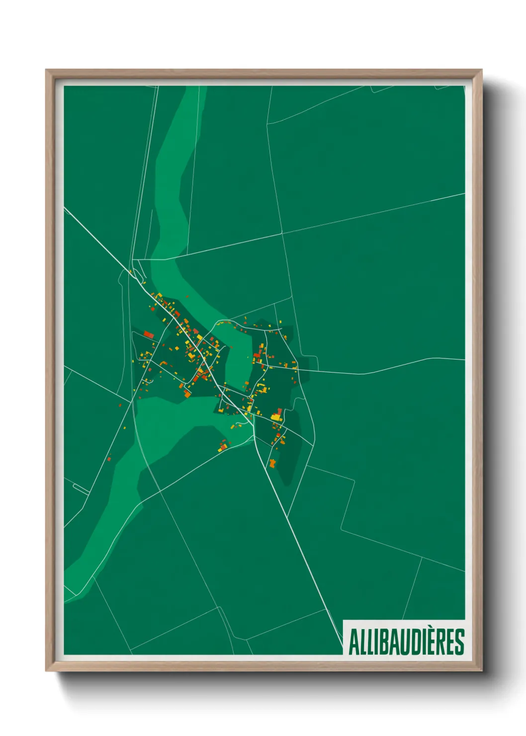 Une affiche de carte sur Allibaudières
