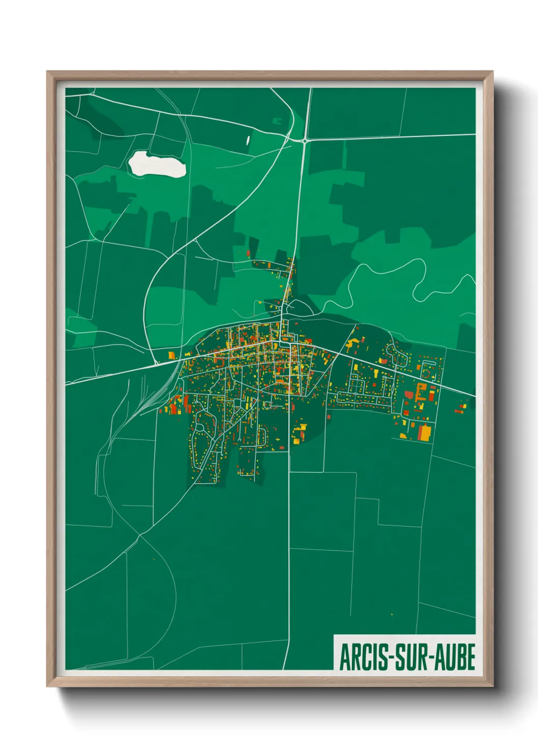 Une affiche de carte sur Arcis-sur-Aube