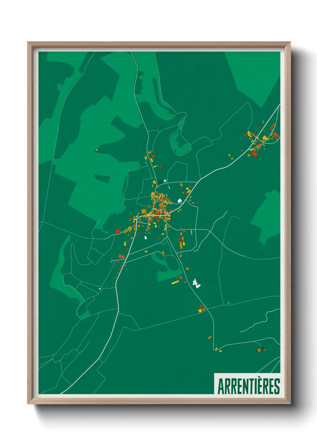 Une affiche de carte sur Arrentières
