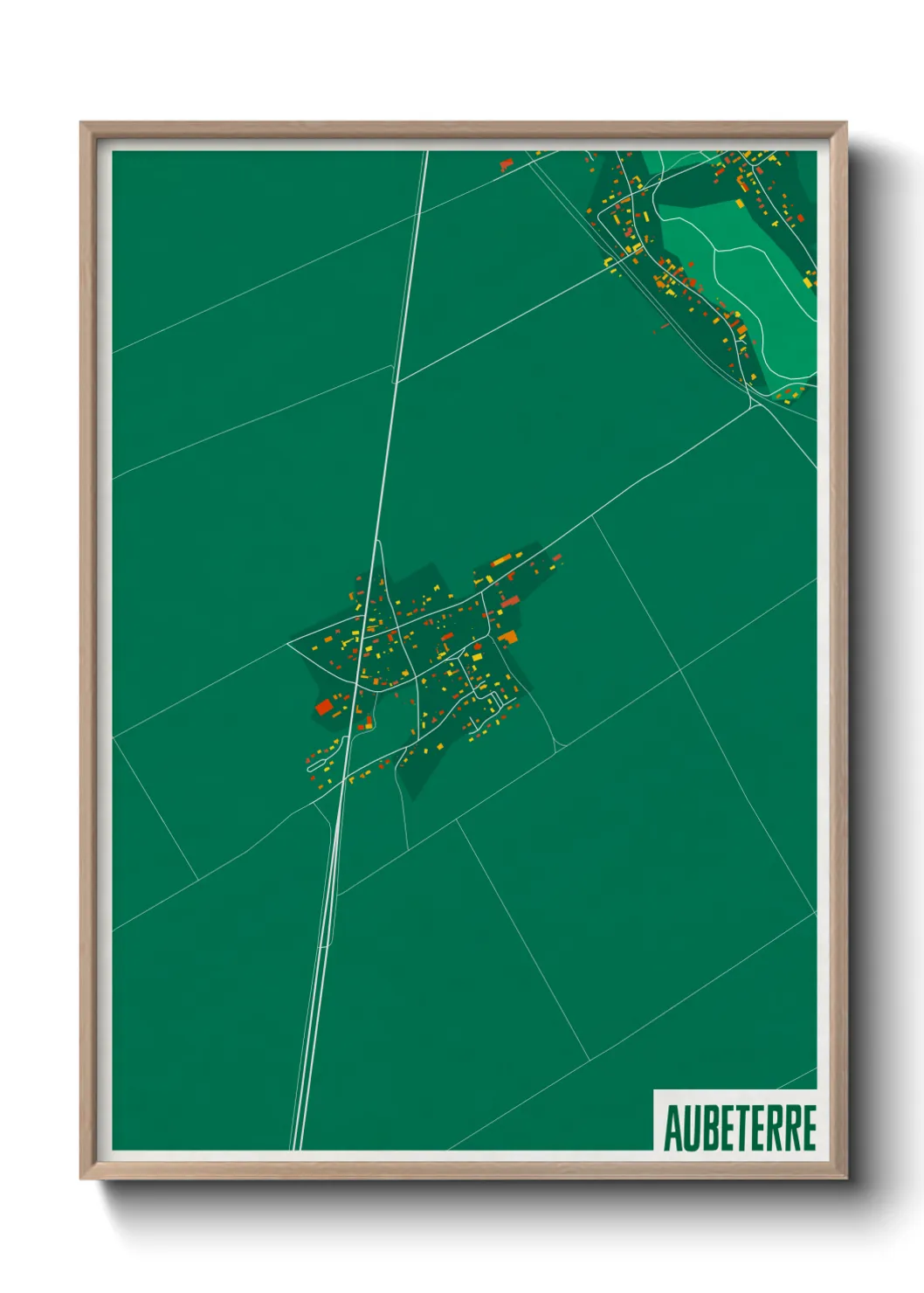 Une affiche de carte sur Aubeterre