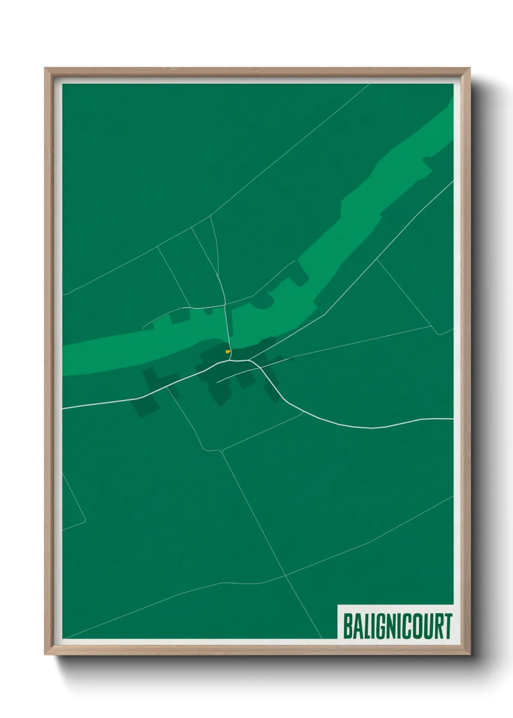 Une affiche de carte sur Balignicourt