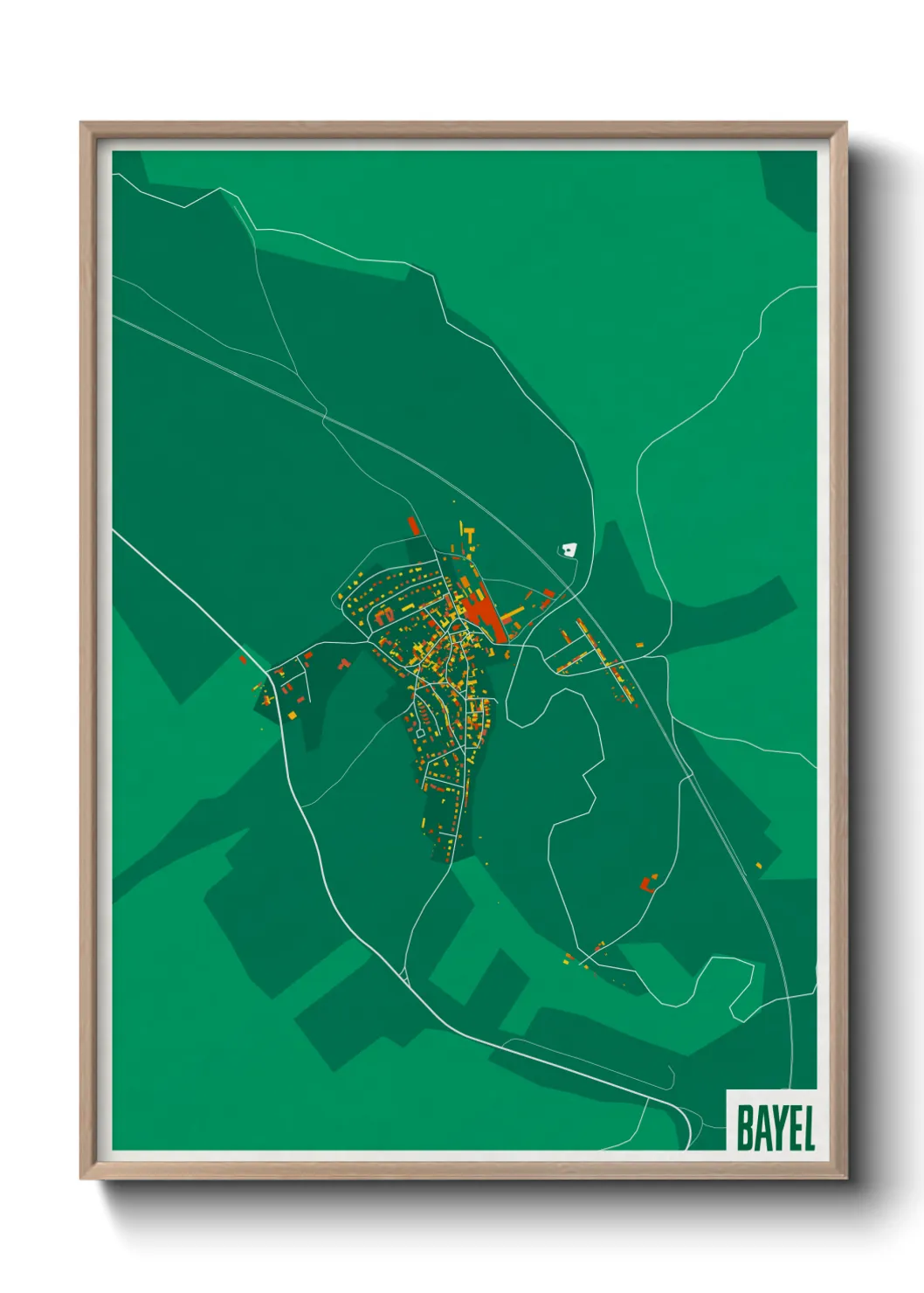 Une affiche de carte sur Bayel
