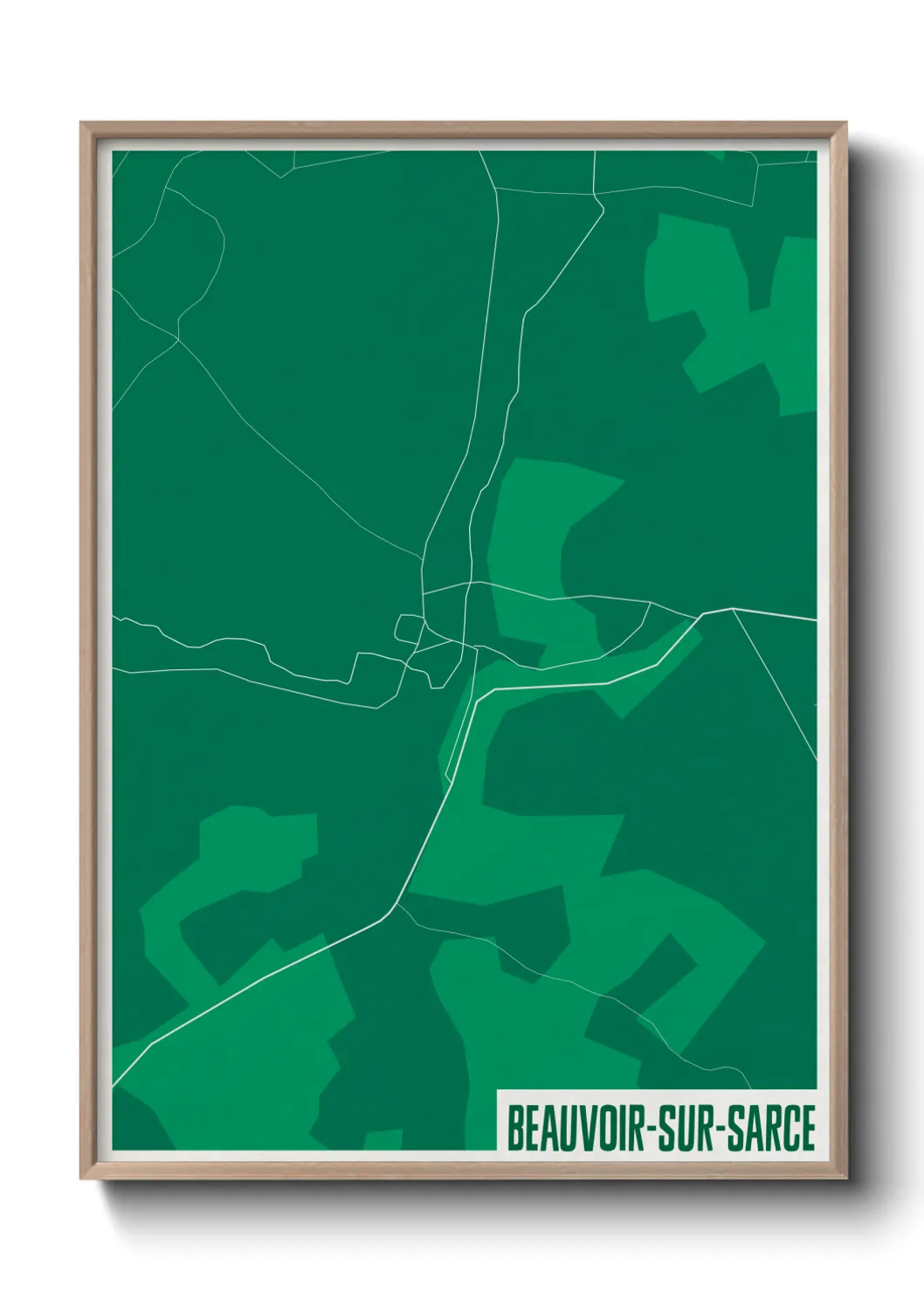Une affiche de carte sur Beauvoir-sur-Sarce