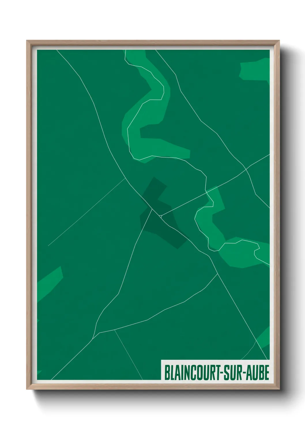 Une affiche de carte sur Blaincourt-sur-Aube