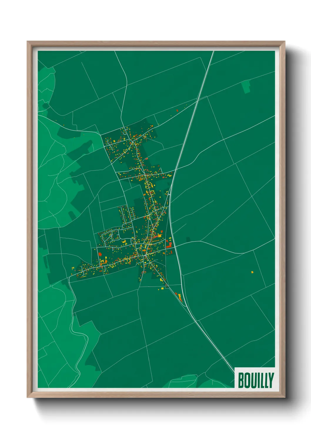 Une affiche de carte sur Bouilly