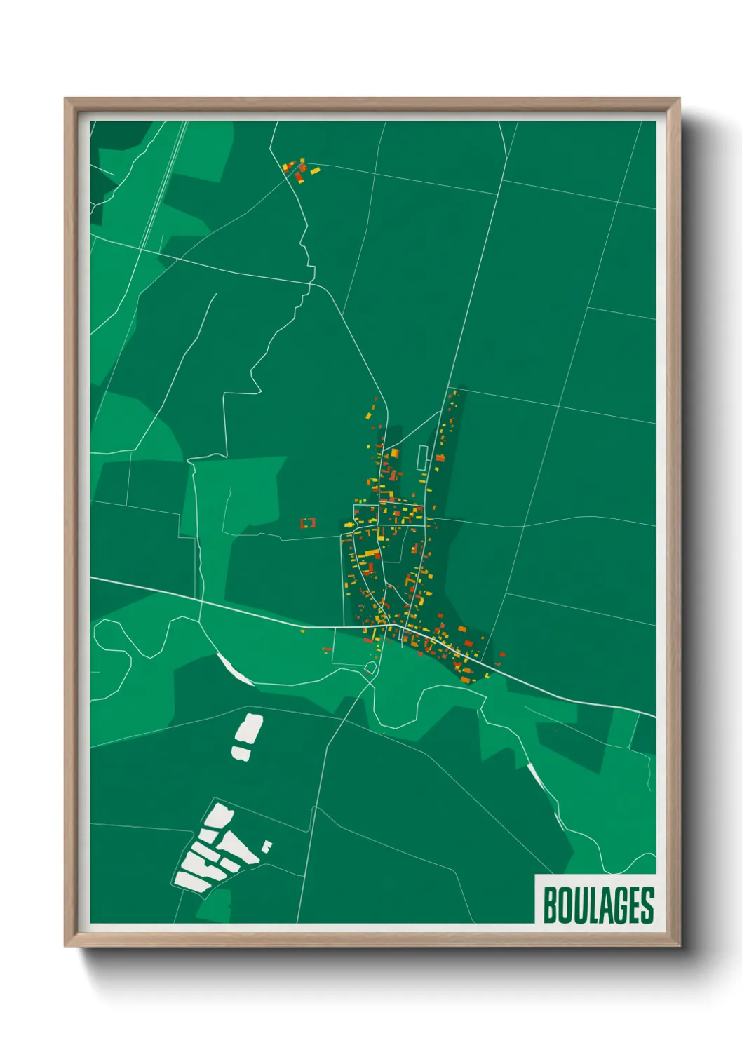 Une affiche de carte sur Boulages