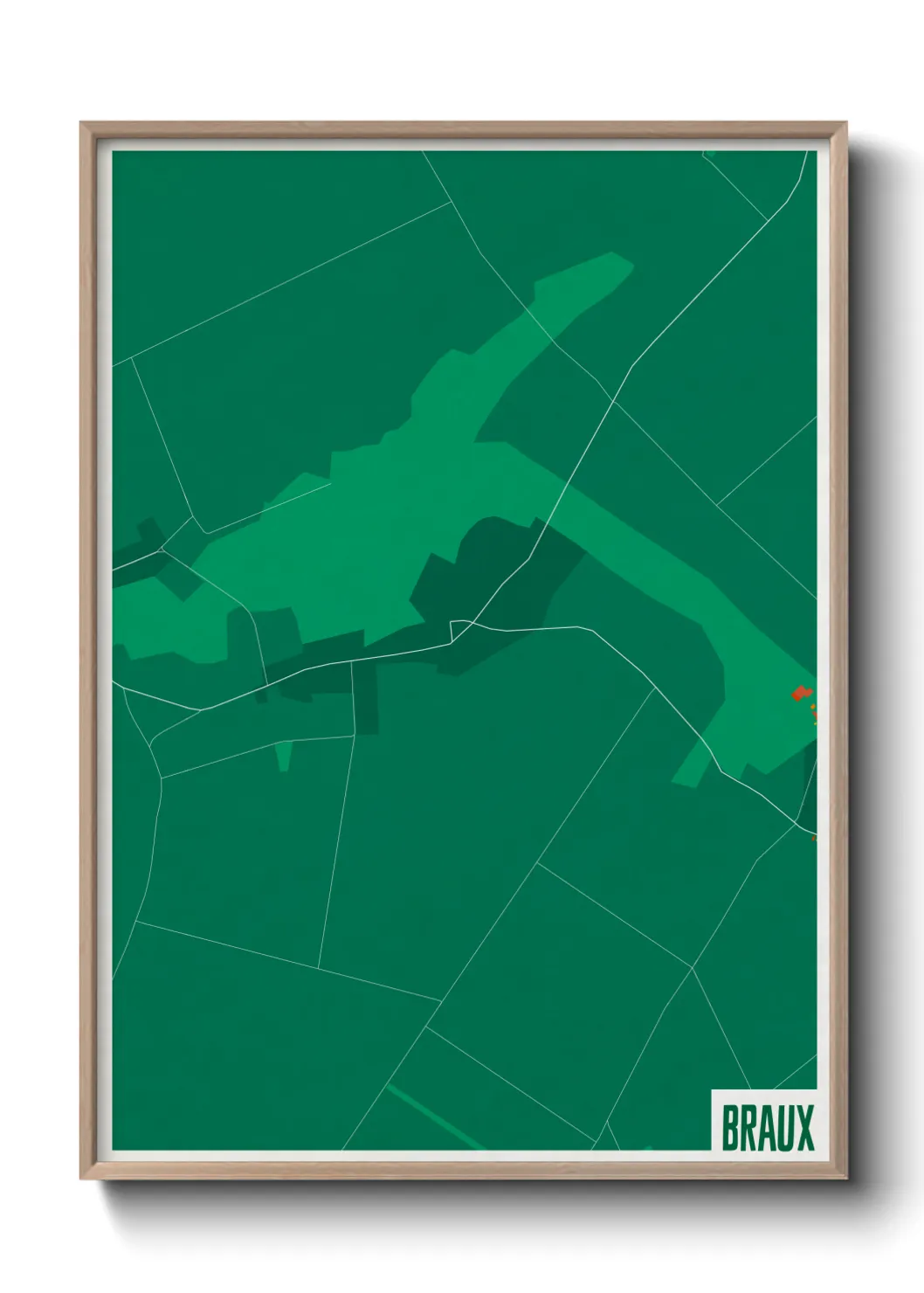 Une affiche de carte sur Braux