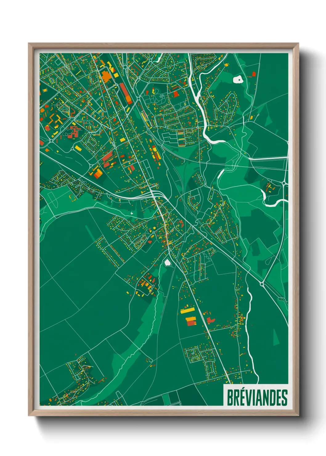 Une affiche de carte sur Bréviandes
