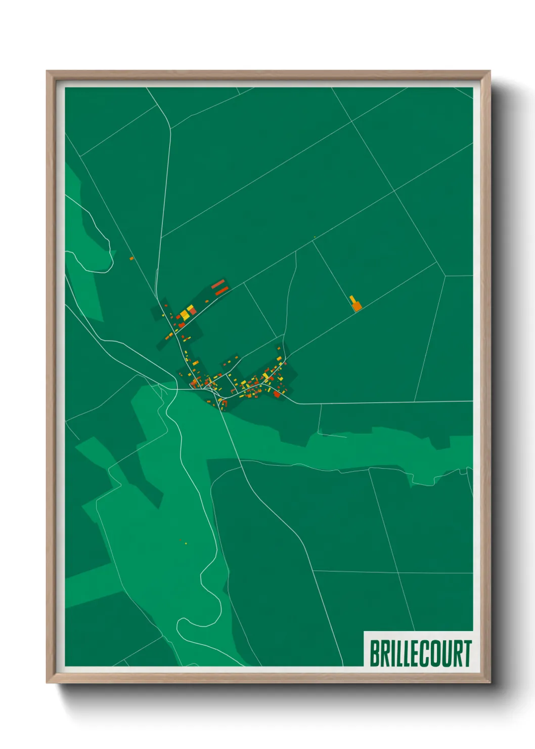 Une affiche de carte sur Brillecourt