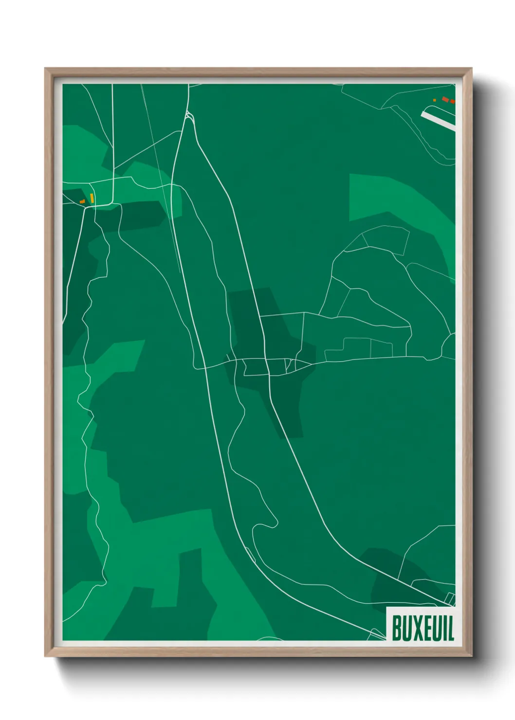 Une affiche de carte sur Buxeuil