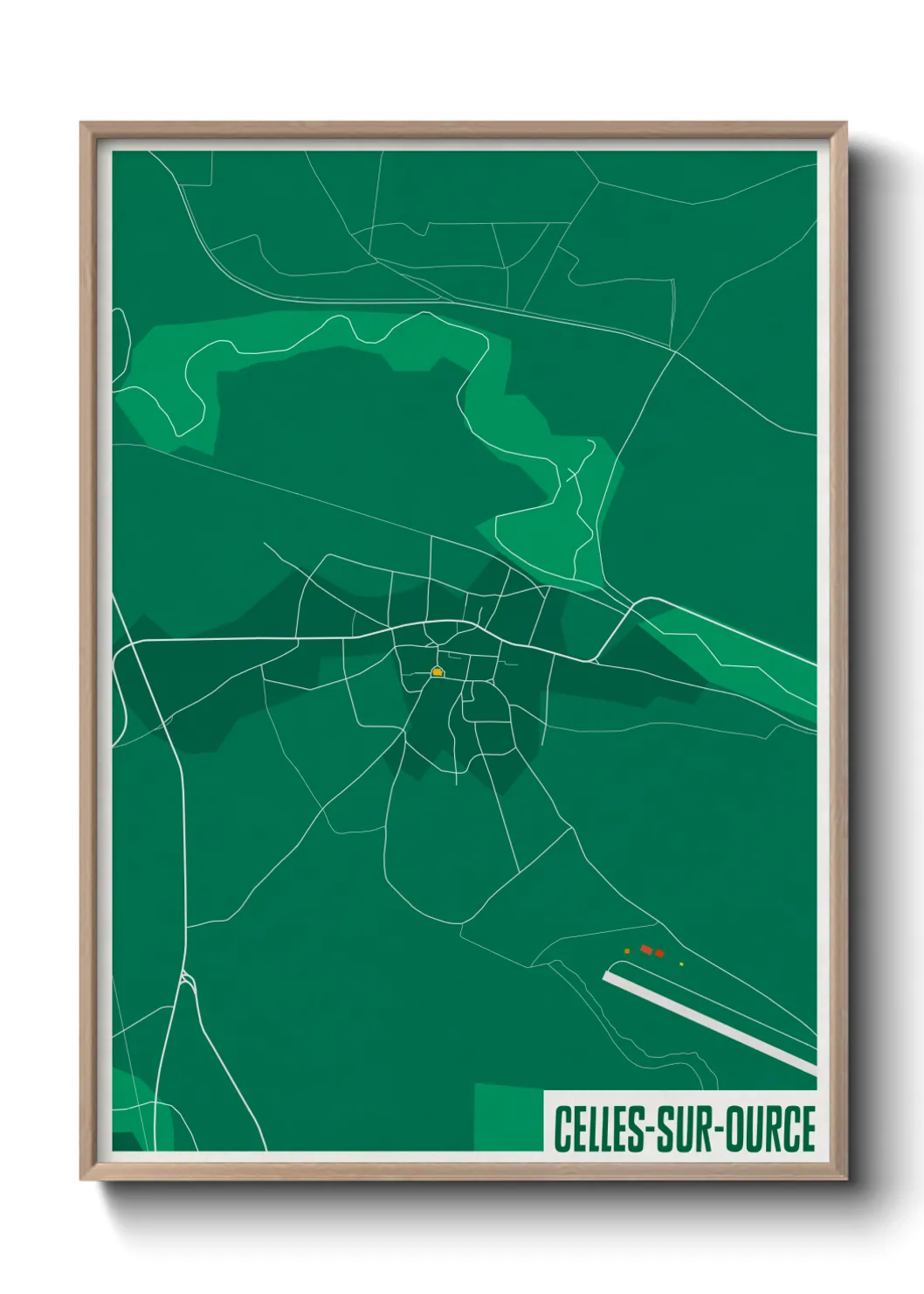 Une affiche de carte sur Celles-sur-Ource