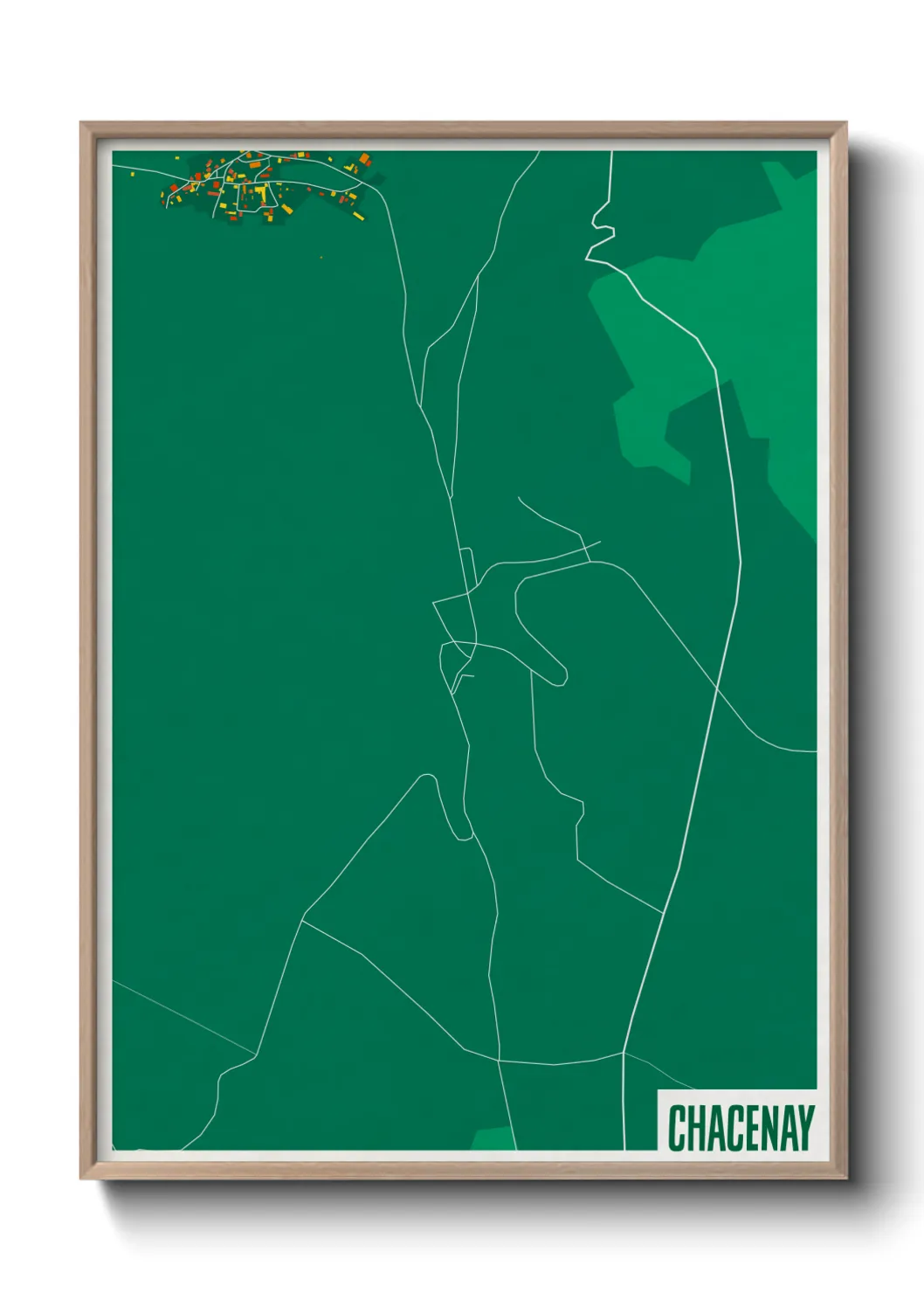 Une affiche de carte sur Chacenay