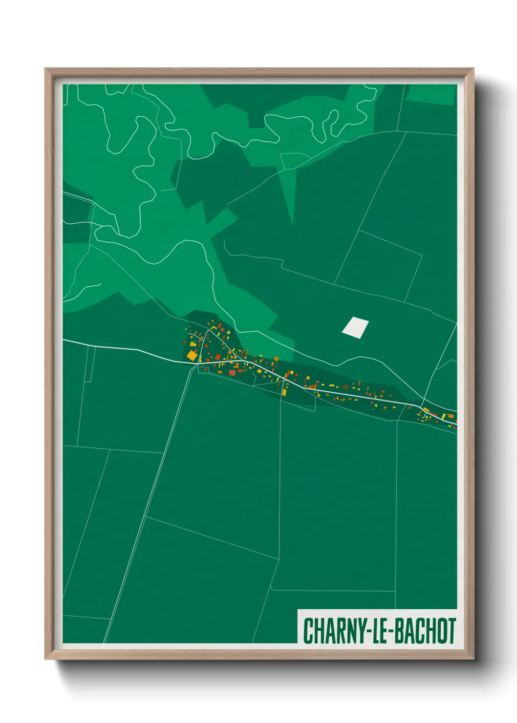 Une affiche de carte sur Charny-le-Bachot