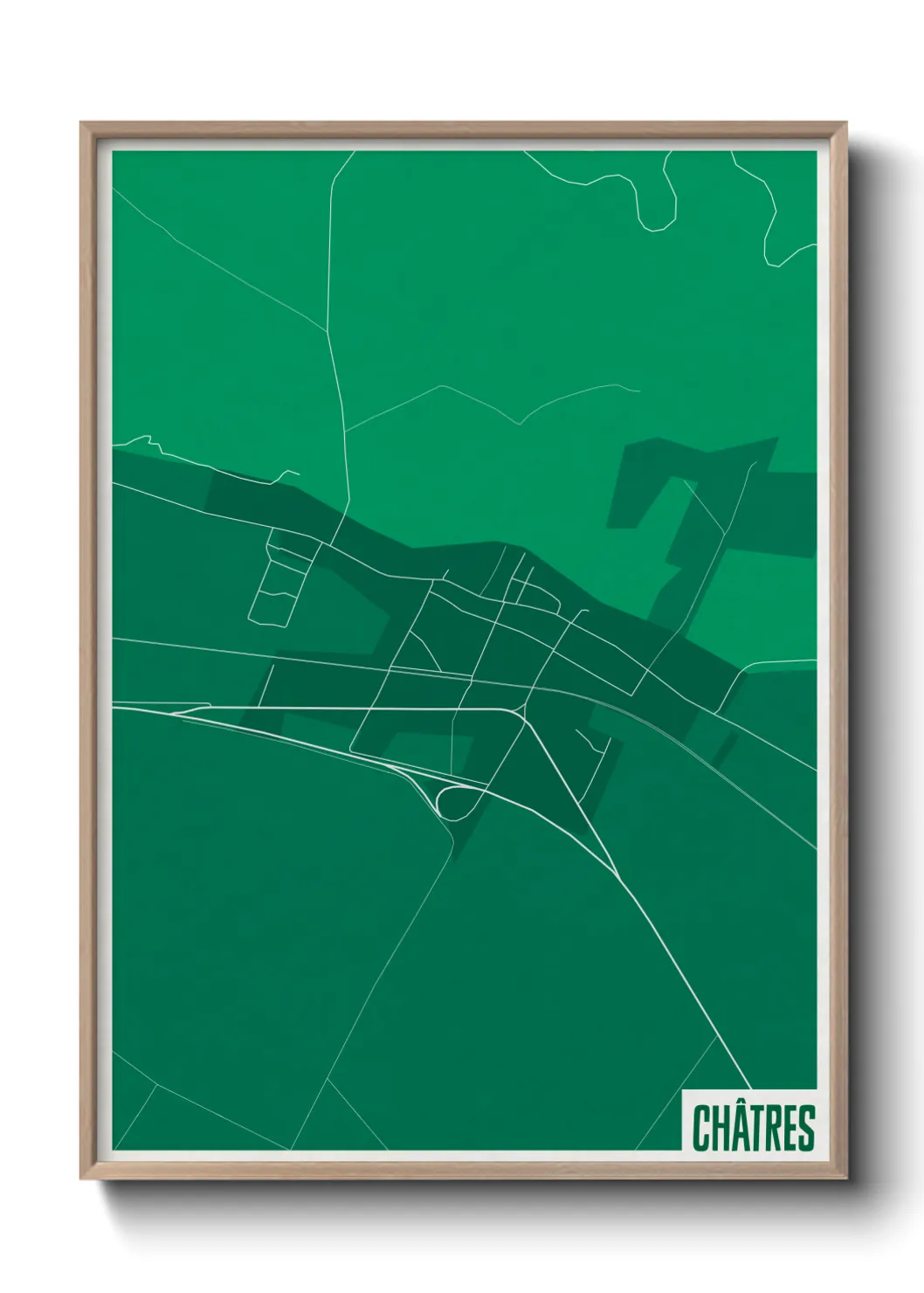 Une affiche de carte sur Châtres