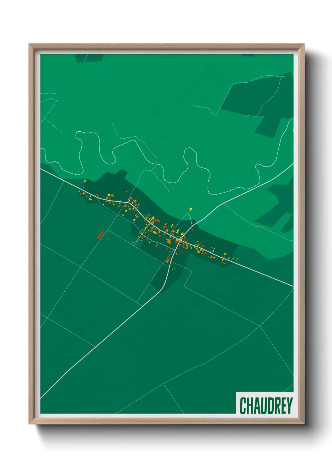 Une affiche de carte sur Chaudrey