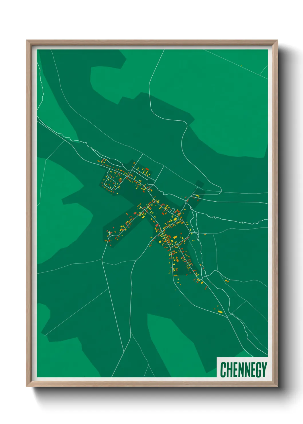 Une affiche de carte sur Chennegy