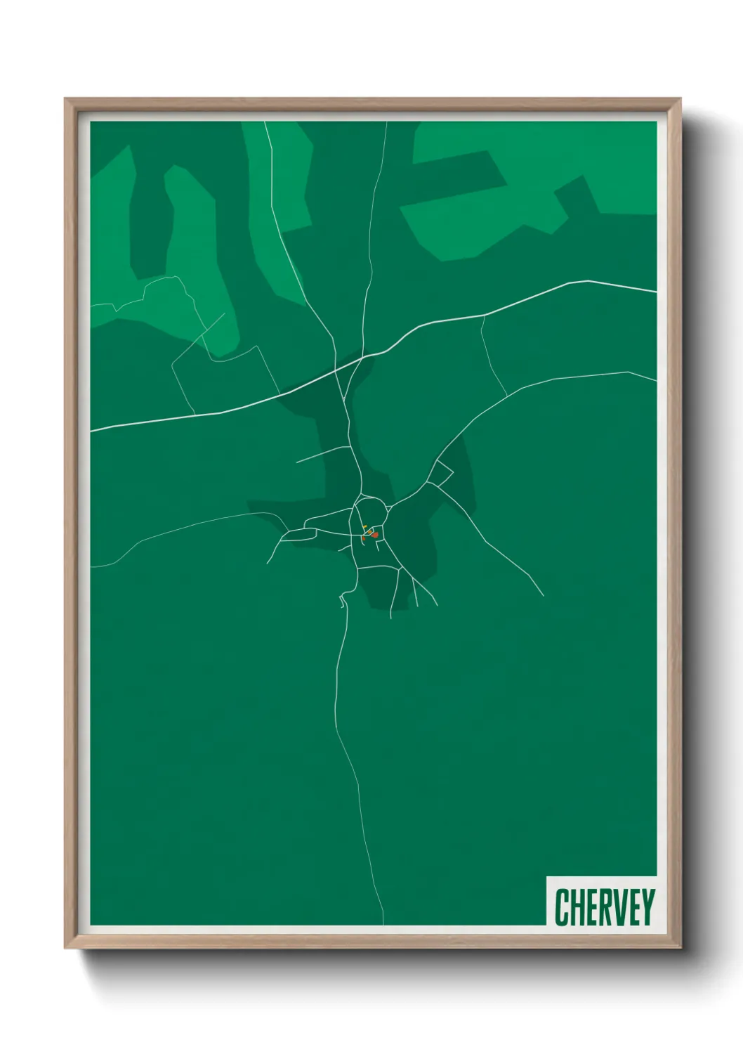 Une affiche de carte sur Chervey