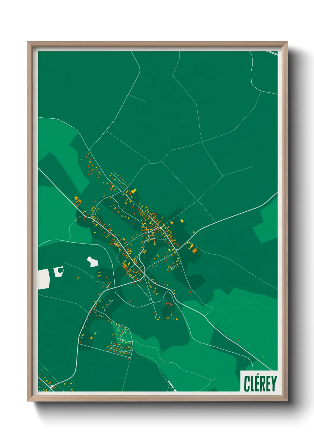 Une affiche de carte sur Clérey