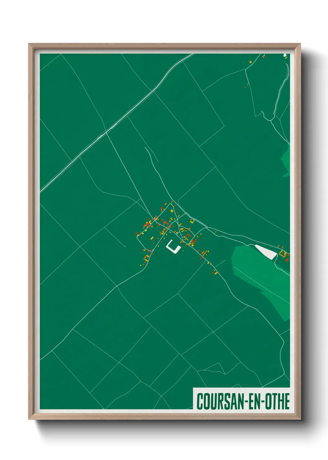 Une affiche de carte sur Coursan-en-Othe