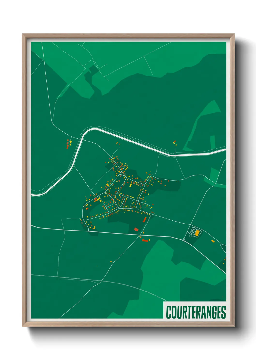 Une affiche de carte sur Courteranges