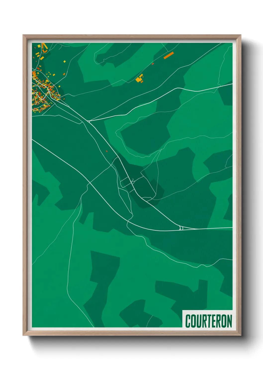 Une affiche de carte sur Courteron