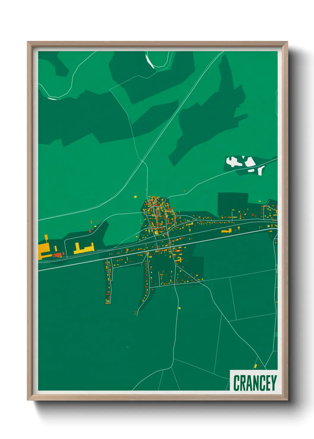 Une affiche de carte sur Crancey