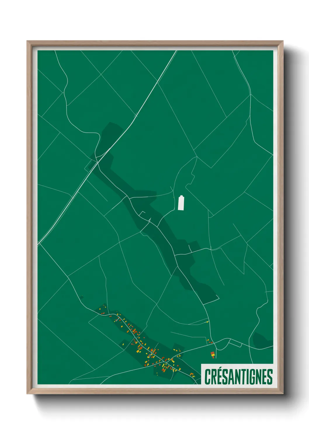 Une affiche de carte sur Crésantignes