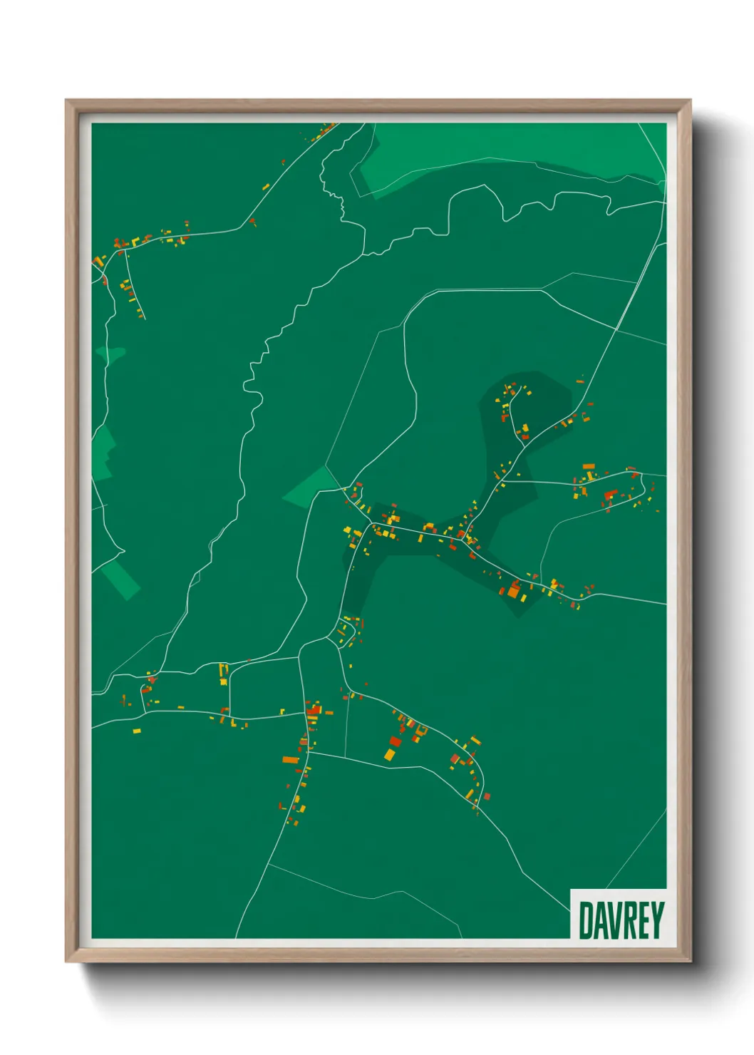 Une affiche de carte sur Davrey