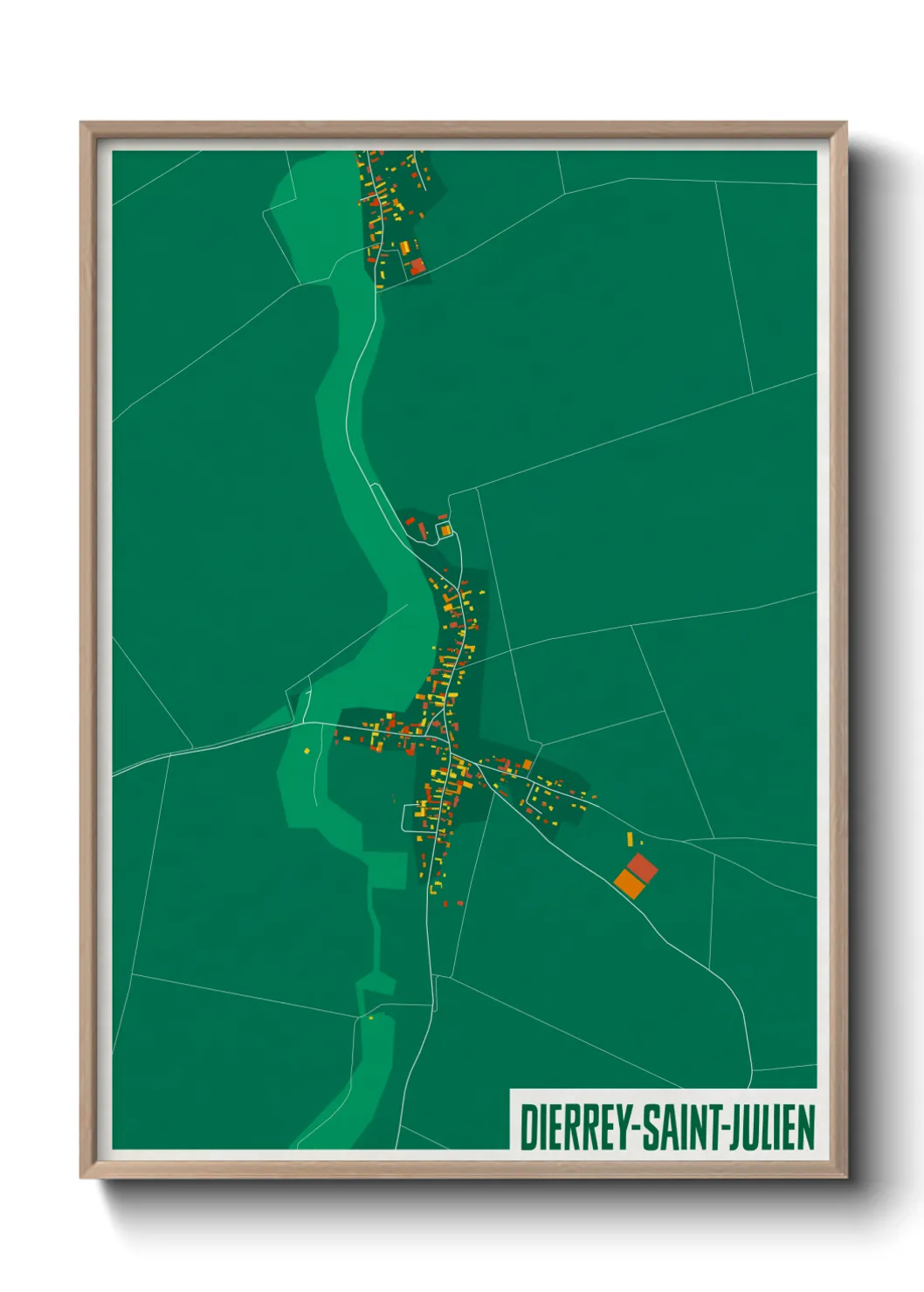 Une affiche de carte sur Dierrey-Saint-Julien