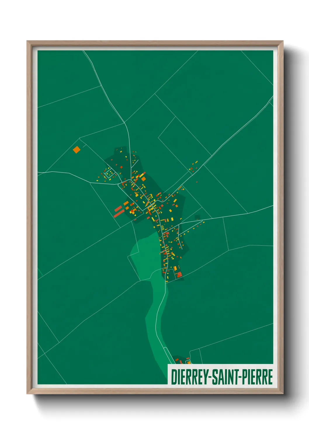 Une affiche de carte sur Dierrey-Saint-Pierre