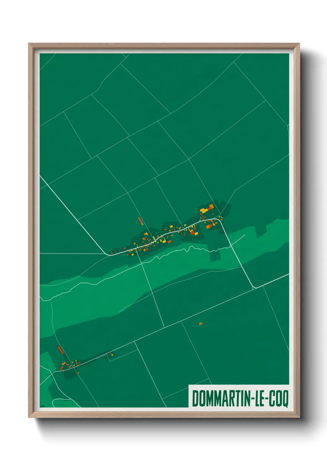 Une affiche de carte sur Dommartin-le-Coq