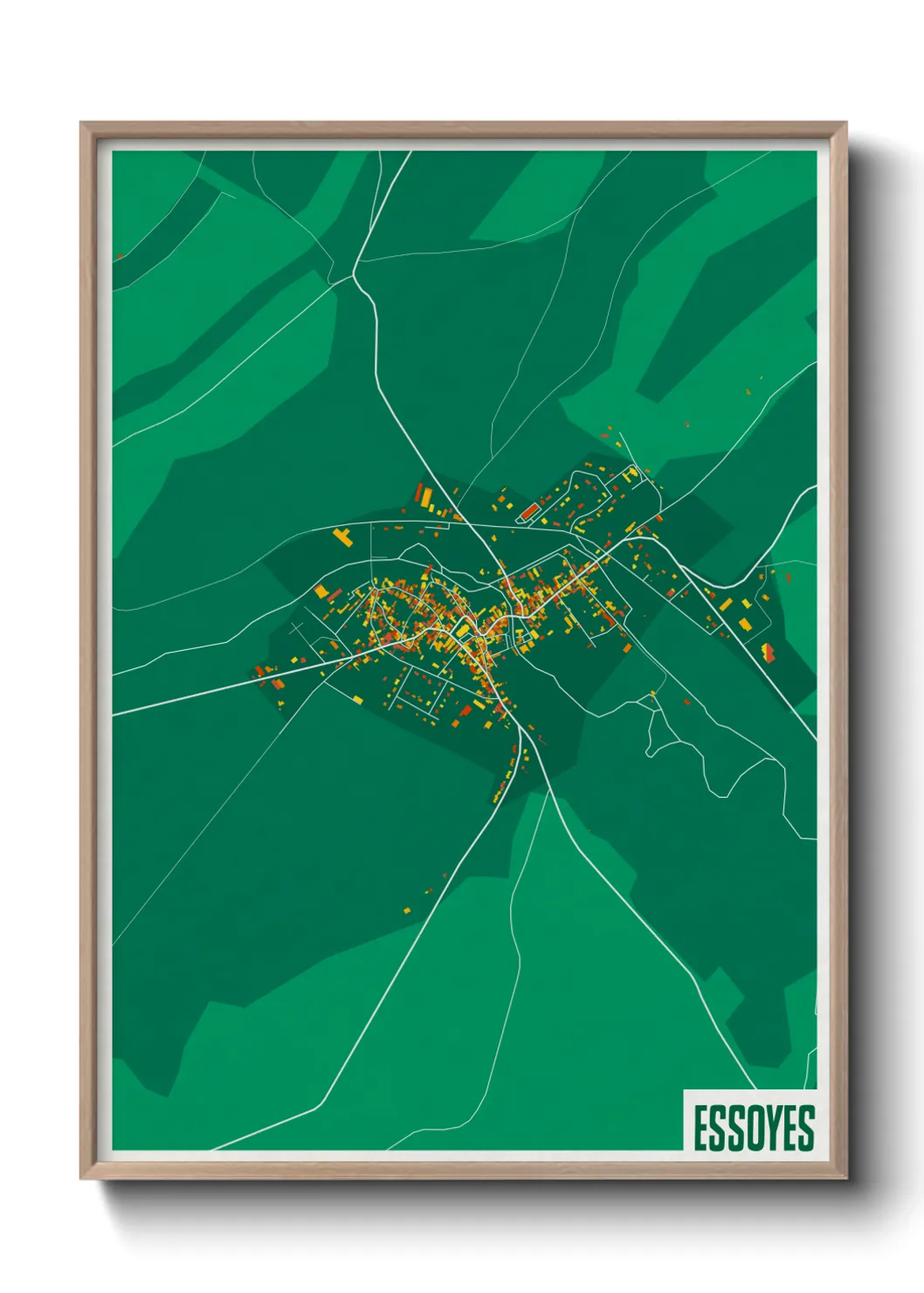 Une affiche de carte sur Essoyes