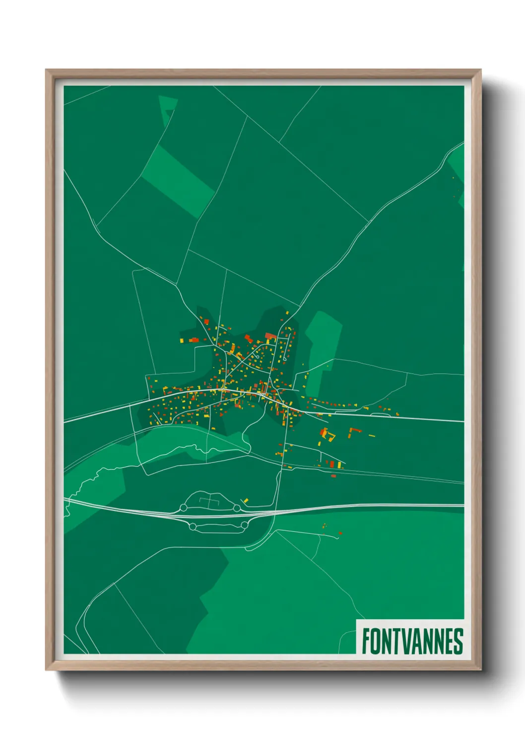 Une affiche de carte sur Fontvannes