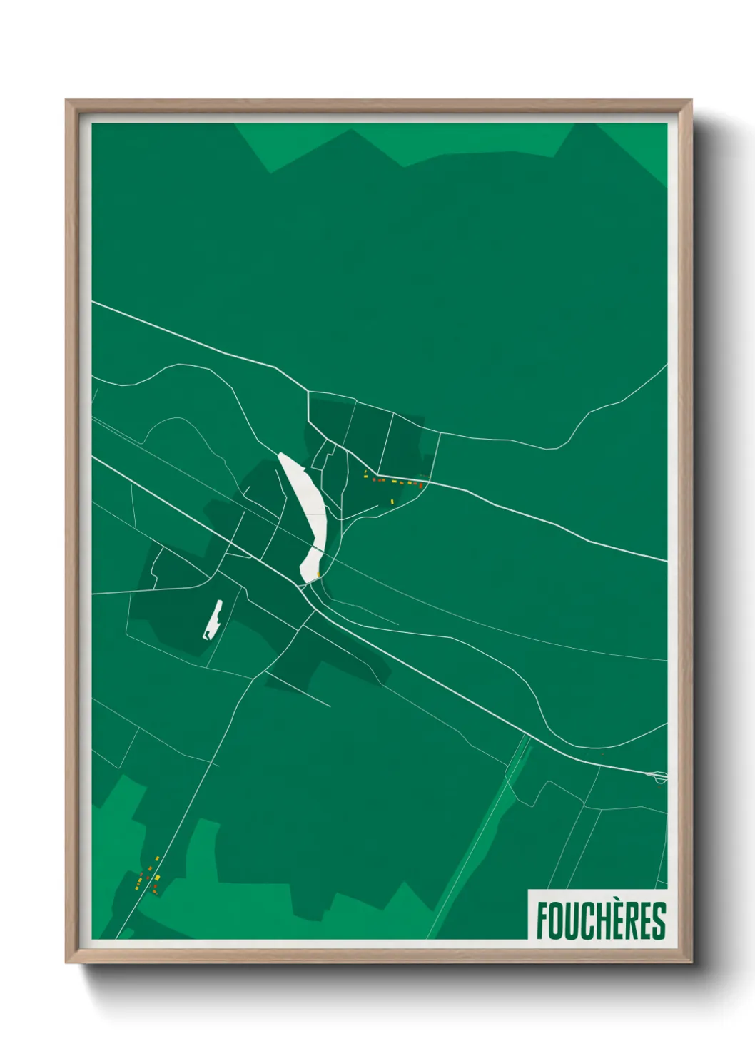 Une affiche de carte sur Fouchères